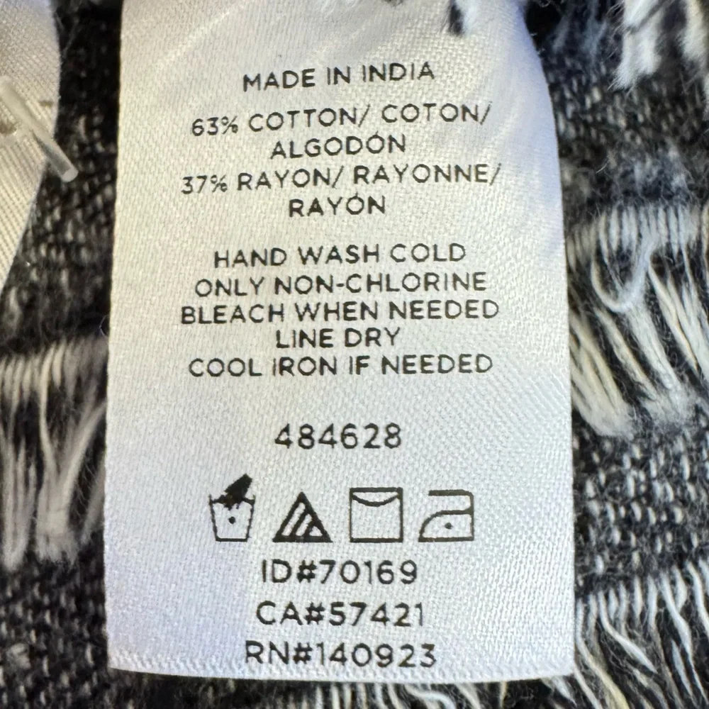 NEW LOFT Polka Dot Reversible Grey and Black Scarf Wrap Casual Cotton Blend NWT